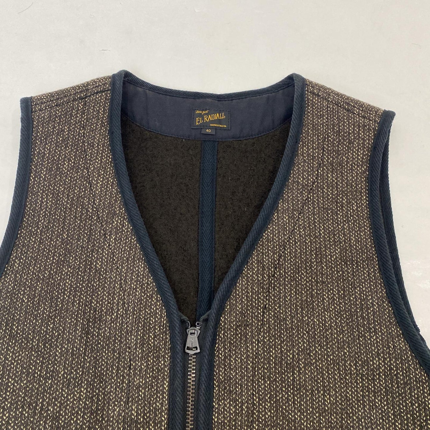 【中古】RADIALL | ラディアル SALT&PEPPER VEST ベスト RAD-14AW-JK018 ブラウン サイズ:40
