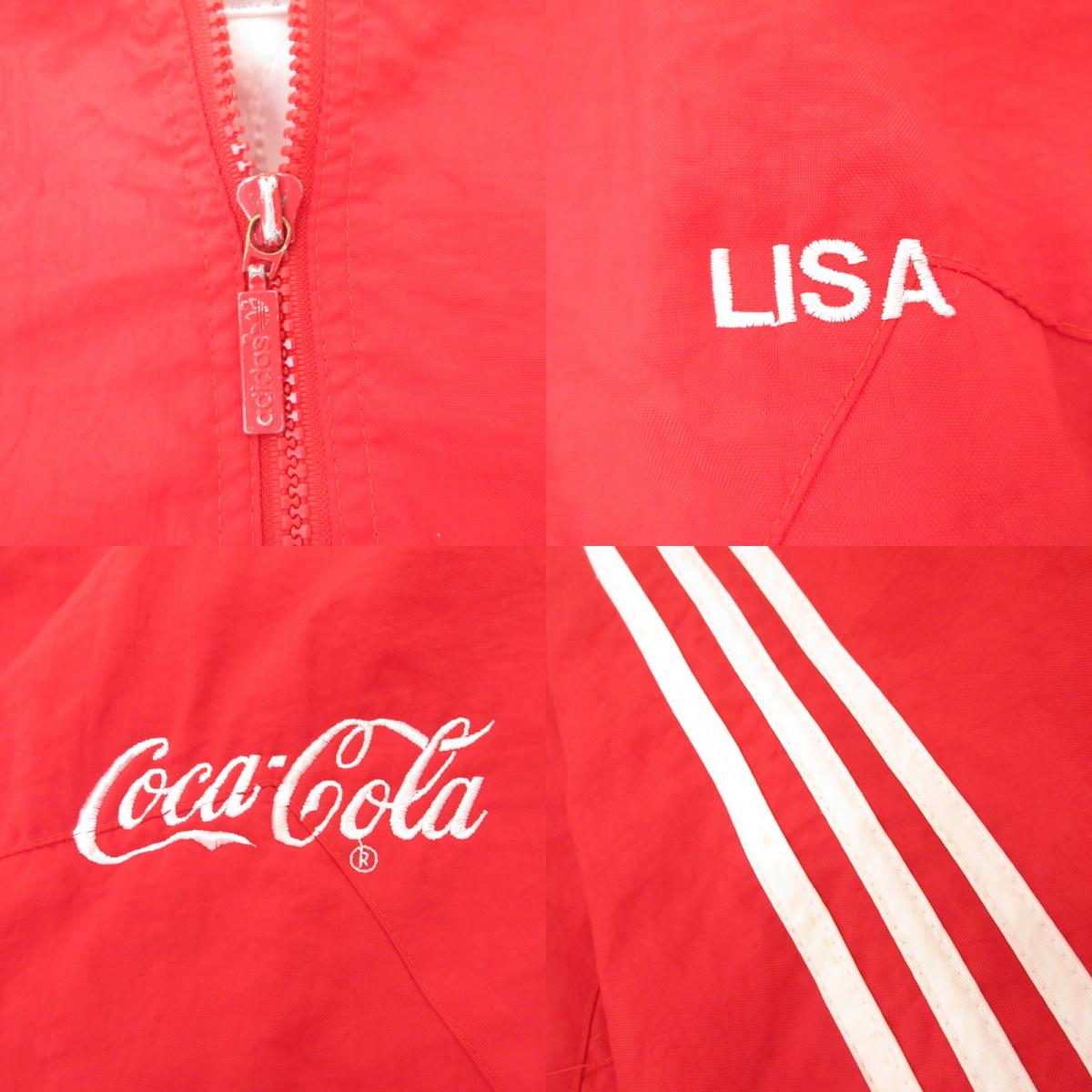 【中古】adidas | アディダス CocaCola刺繍 中綿ジャケット レッド サイズ:L