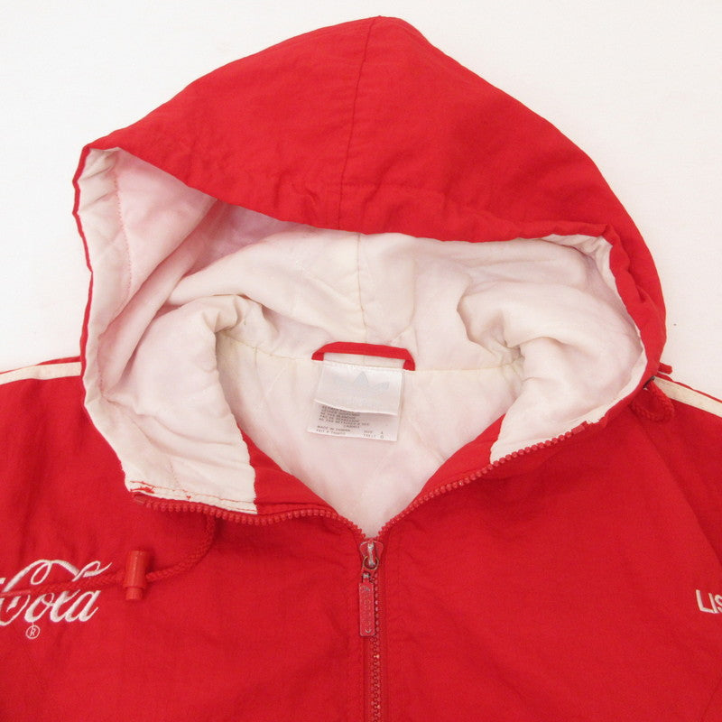 【中古】adidas | アディダス CocaCola刺繍 中綿ジャケット レッド サイズ:L