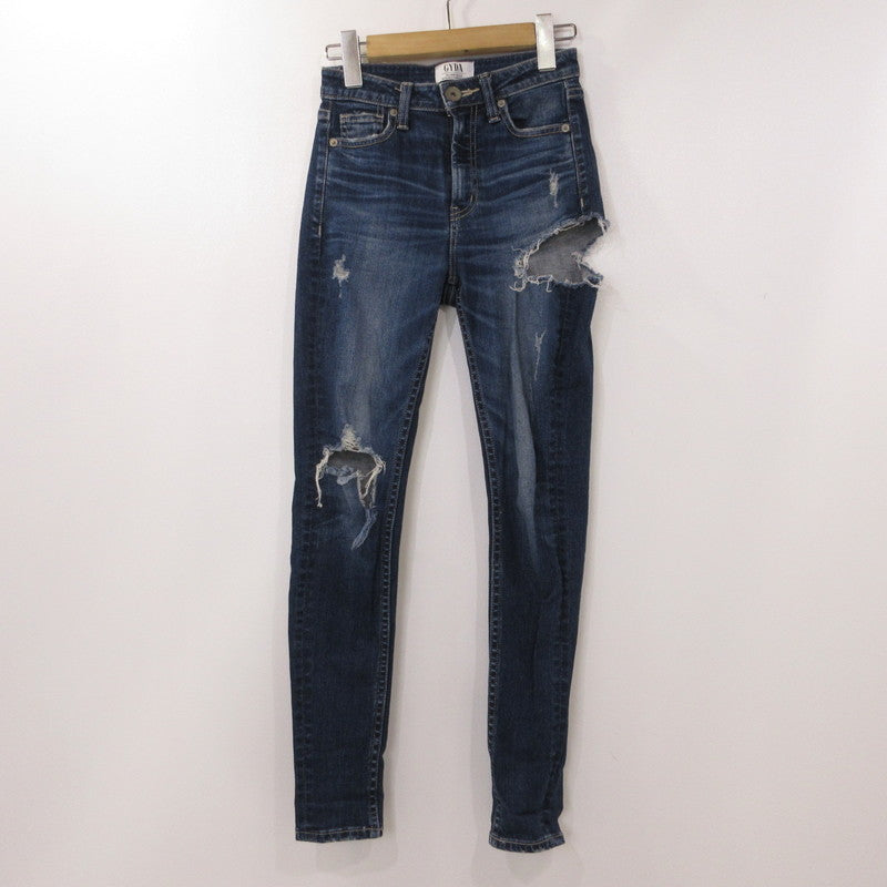 【中古】GYDA | ジェイダ M/W SIDE RIPPEDスキニーデニムパンツ デニムパンツ 072212470701 ブルー サイズ:XS