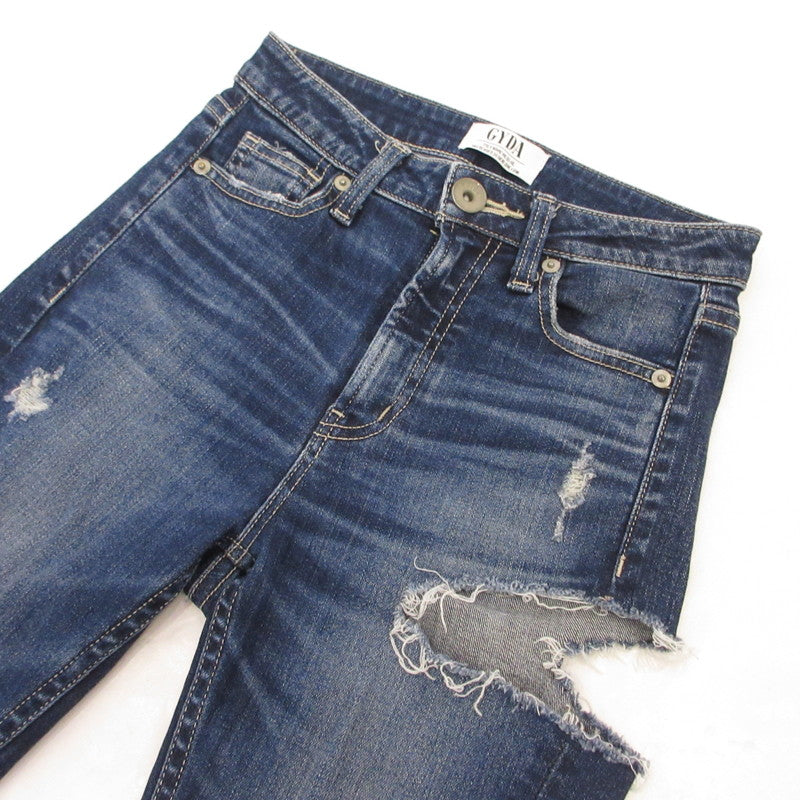 【中古】GYDA | ジェイダ M/W SIDE RIPPEDスキニーデニムパンツ デニムパンツ 072212470701 ブルー サイズ:XS