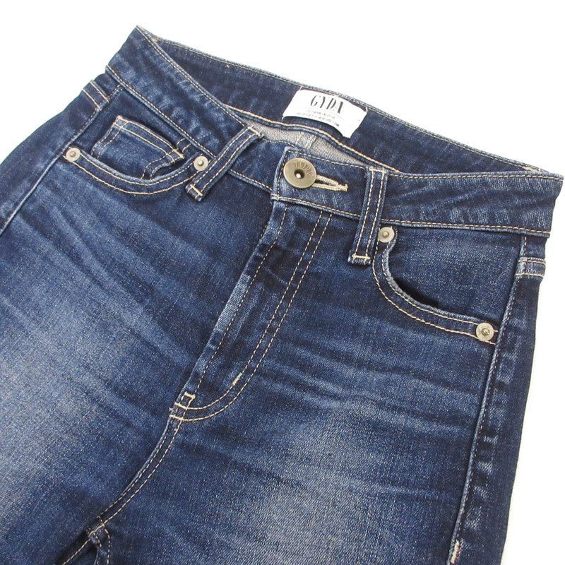 【中古】GYDA | ジェイダ ミドルウエストSIDE RIPPEDスキニーデニムパンツ デニムパンツ 072262470001 ブルー サイズ:XS