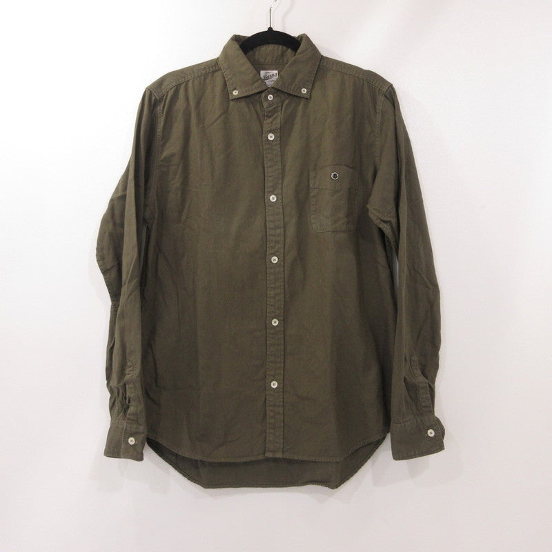 【中古】BARNS OUTFITTERS | バーンズアウトフィッターズ 小衿オックスフォードボタンダウンシャツ 長袖シャツ カーキ サイズ:2
