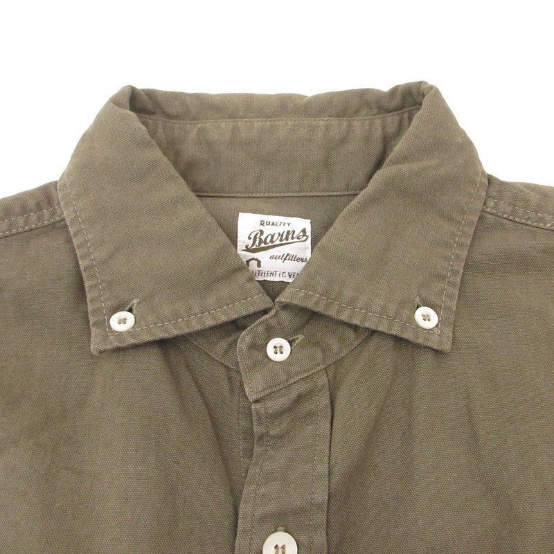 【中古】BARNS OUTFITTERS | バーンズアウトフィッターズ 小衿オックスフォードボタンダウンシャツ 長袖シャツ カーキ サイズ:2