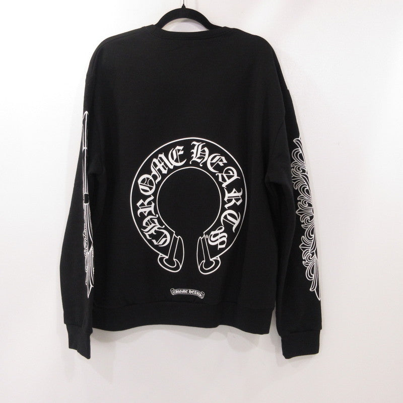 【中古】CHROME HEARTS | クロムハーツ Horseshoe Crewneck Sweatshirt スウェット 408196533 国内正規品 ブラック サイズ:M