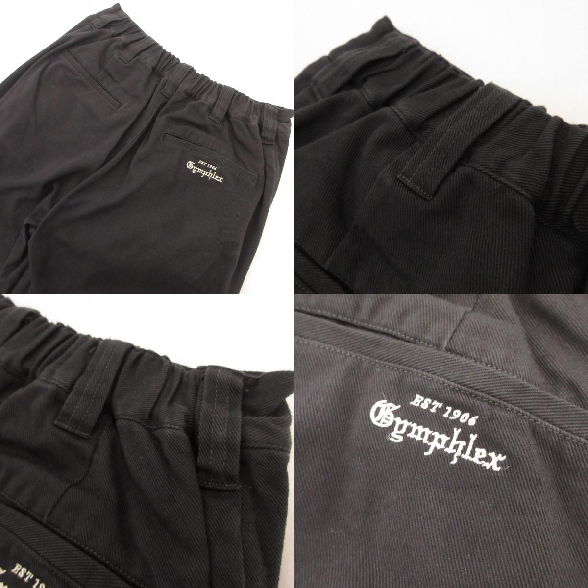 【中古】GYMPHLEX | ジムフレックス ルーズチノストレートパンツ チノパンツ GY-E0260 LGN ブラック サイズ:M