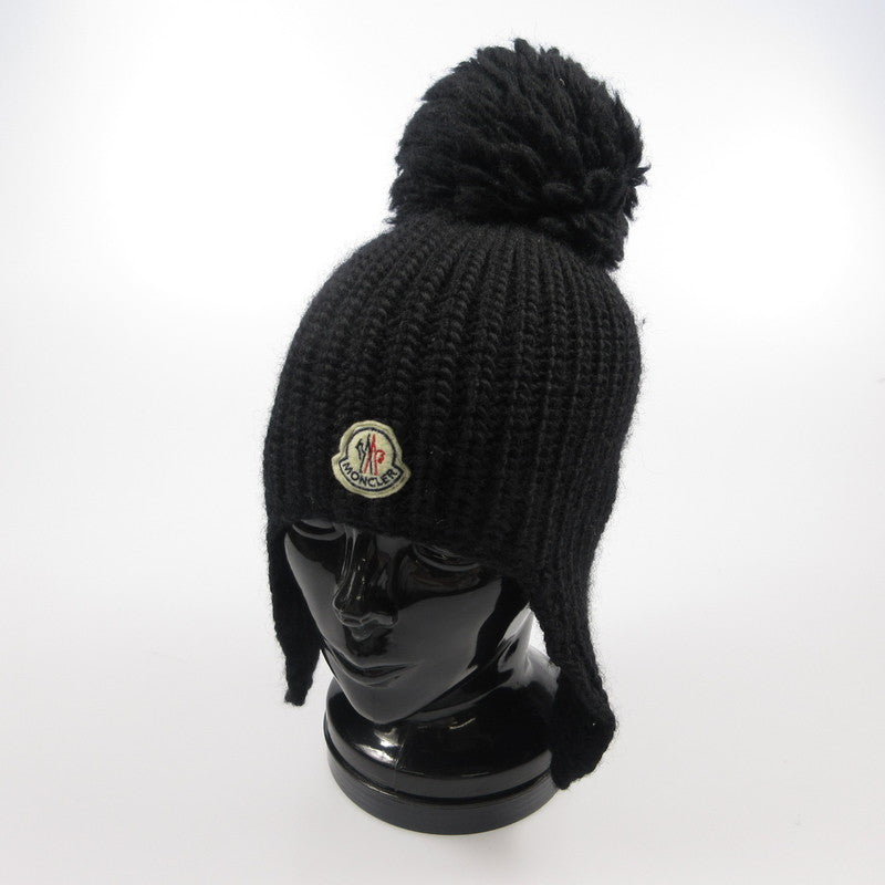 【中古】MONCLER | モンクレール ボンボン付きニット帽 ニットキャップ 102-093-00252-00 国内正規品 ブラック
