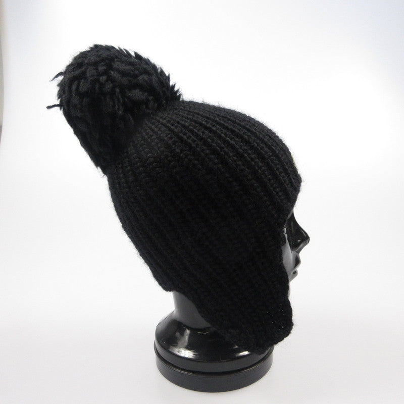 【中古】MONCLER | モンクレール ボンボン付きニット帽 ニットキャップ 102-093-00252-00 国内正規品 ブラック