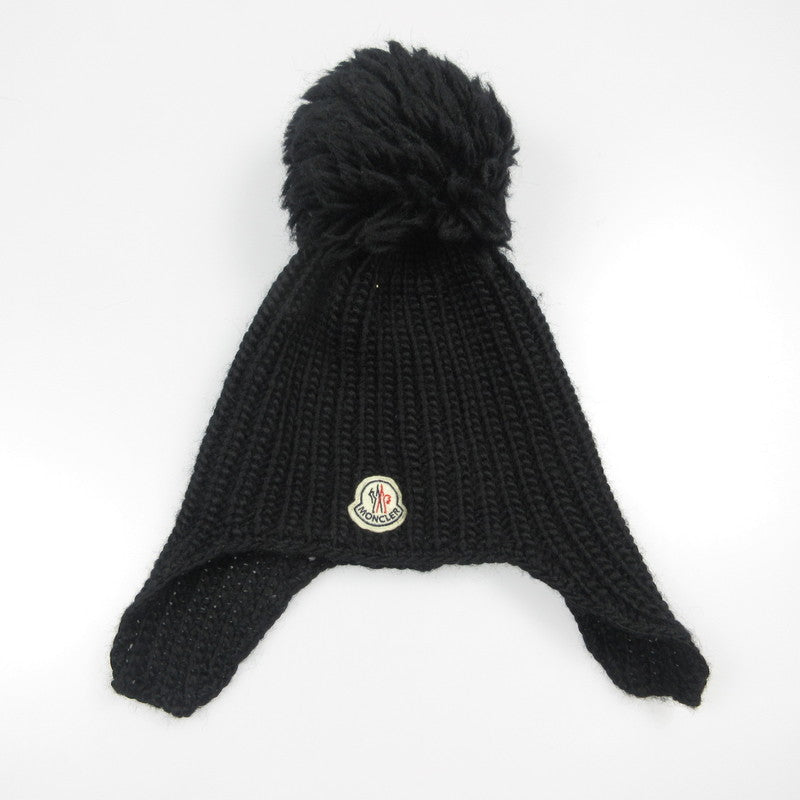 【中古】MONCLER | モンクレール ボンボン付きニット帽 ニットキャップ 102-093-00252-00 国内正規品 ブラック