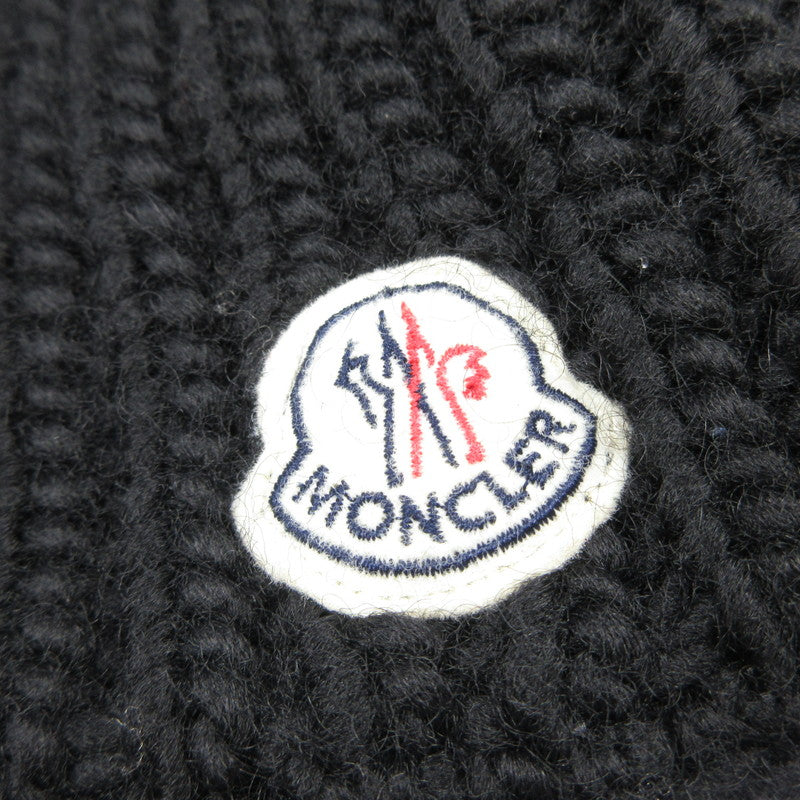 【中古】MONCLER | モンクレール ボンボン付きニット帽 ニットキャップ 102-093-00252-00 国内正規品 ブラック