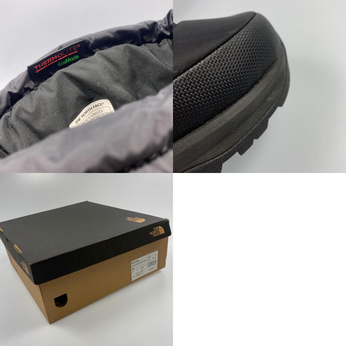 【中古】THE NORTH FACE | ザ・ノースフェイス Nuptse Bootie WP Logo Short ブーツ NF52280 ブラック 27cm