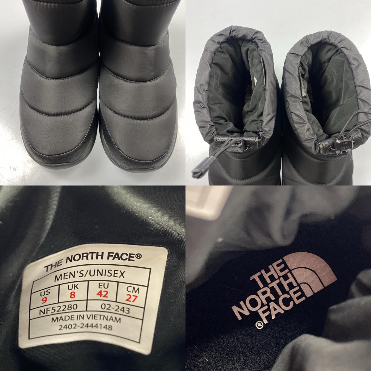 【中古】THE NORTH FACE | ザ・ノースフェイス Nuptse Bootie WP Logo Short ブーツ NF52280 ブラック 27cm