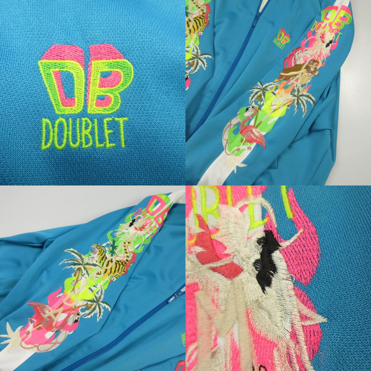 【中古】doublet | ダブレット CHAOS EMBROIDERY TRACK JACKET ジャージ 19SS08BL83 ライトブルー サイズ:S