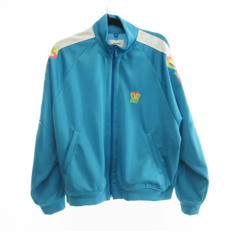 【中古】doublet | ダブレット CHAOS EMBROIDERY TRACK JACKET ジャージ 19SS08BL83 ライトブルー サイズ:S