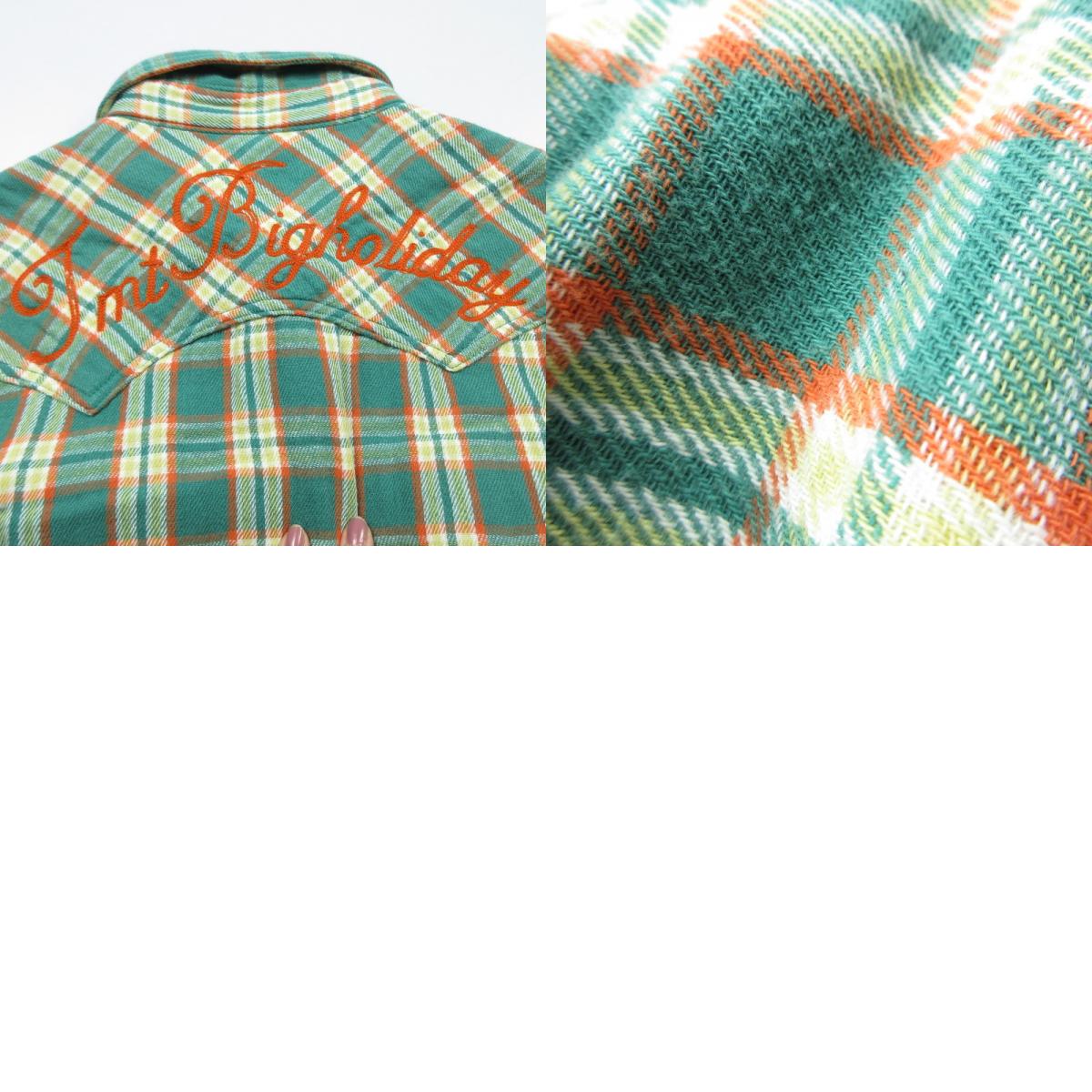 【中古】TMT | ティーエムティー DOUBLE GAUZE CHECK WESTERN SHIRTS 長袖シャツ TSH-F1102 グリーン サイズ:M