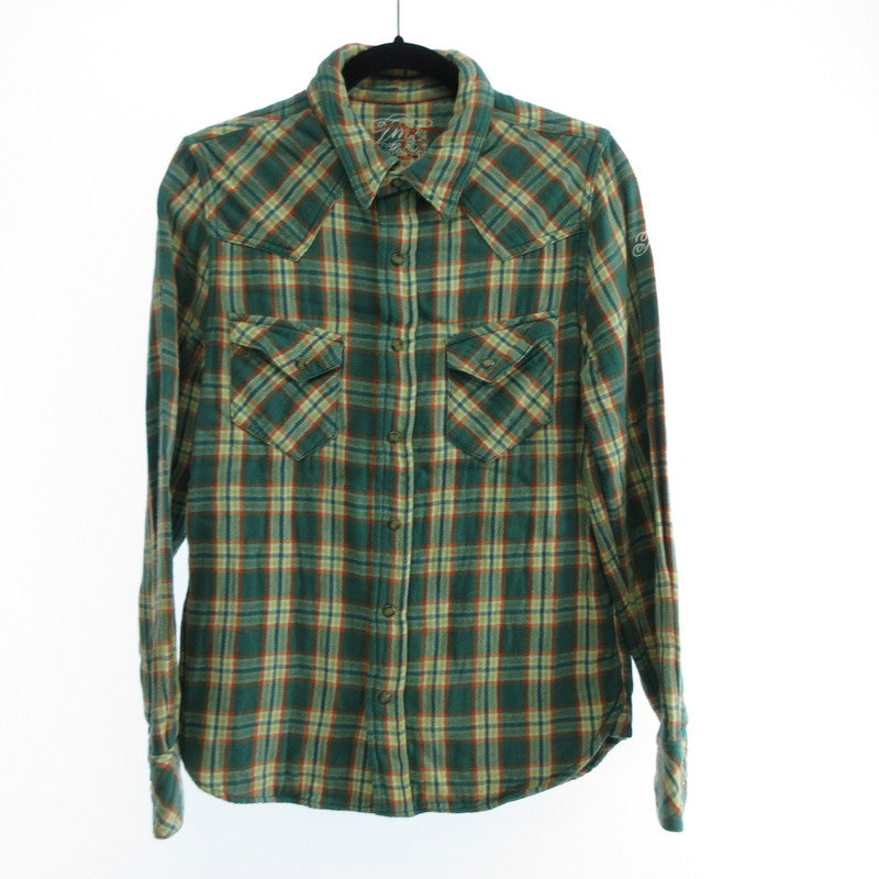 【中古】TMT | ティーエムティー DOUBLE GAUZE CHECK WESTERN SHIRTS 長袖シャツ TSH-F1102 グリーン サイズ:M