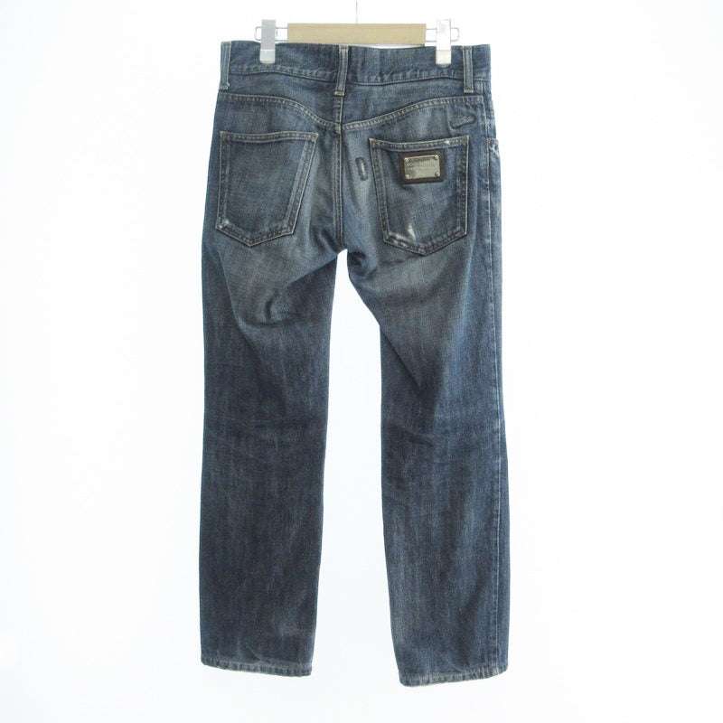 【中古】DOLCE & GABBANA | ドルチェアンドガッバーナ 14GOLD デニムパンツ G374TP/G8H04 国内正規品 ダメージ加工 ブルー サイズ:44