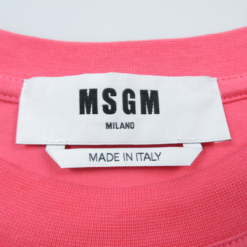 【中古】MSGM | エムエスジーエム BRUSH LOGO 半袖Tシャツ 3440MM510 国内正規品 ピンク サイズ:M