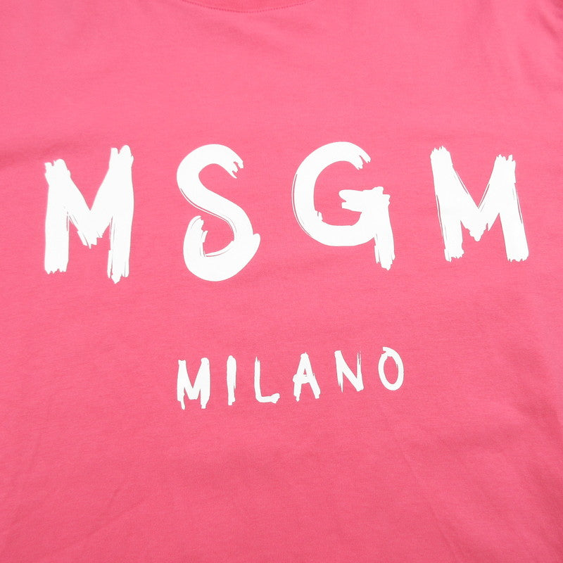 【中古】MSGM | エムエスジーエム BRUSH LOGO 半袖Tシャツ 3440MM510 国内正規品 ピンク サイズ:M