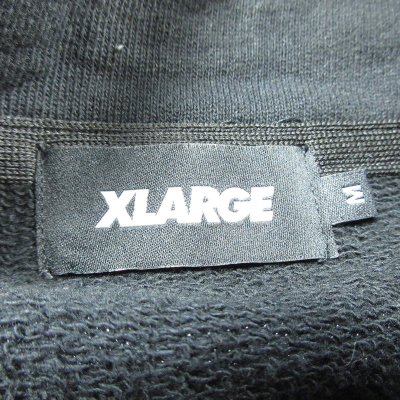 【中古】X-LARGE | エクストララージ EMBROIDERED LOGO PIPING ZIP UP SWEATSHIRT ジャージ 101241021012 ブラック サイズ:M