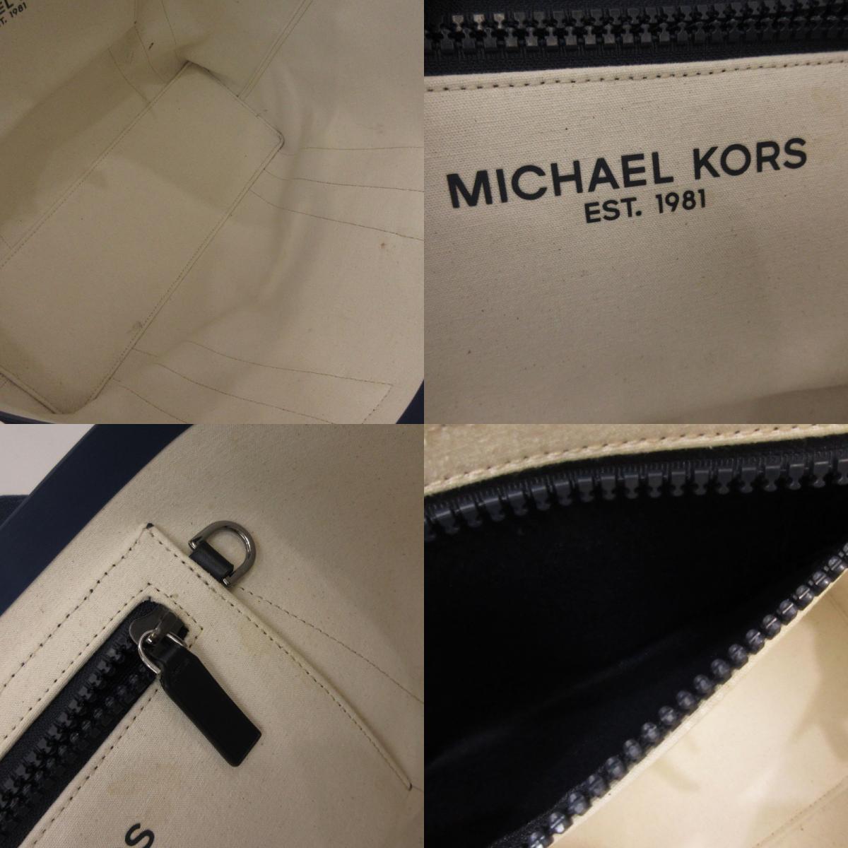 【中古】Michael Kors | マイケルコース Greyson Reversible Canvas Tote トートバッグ 33U9MGYT7C ネイビー