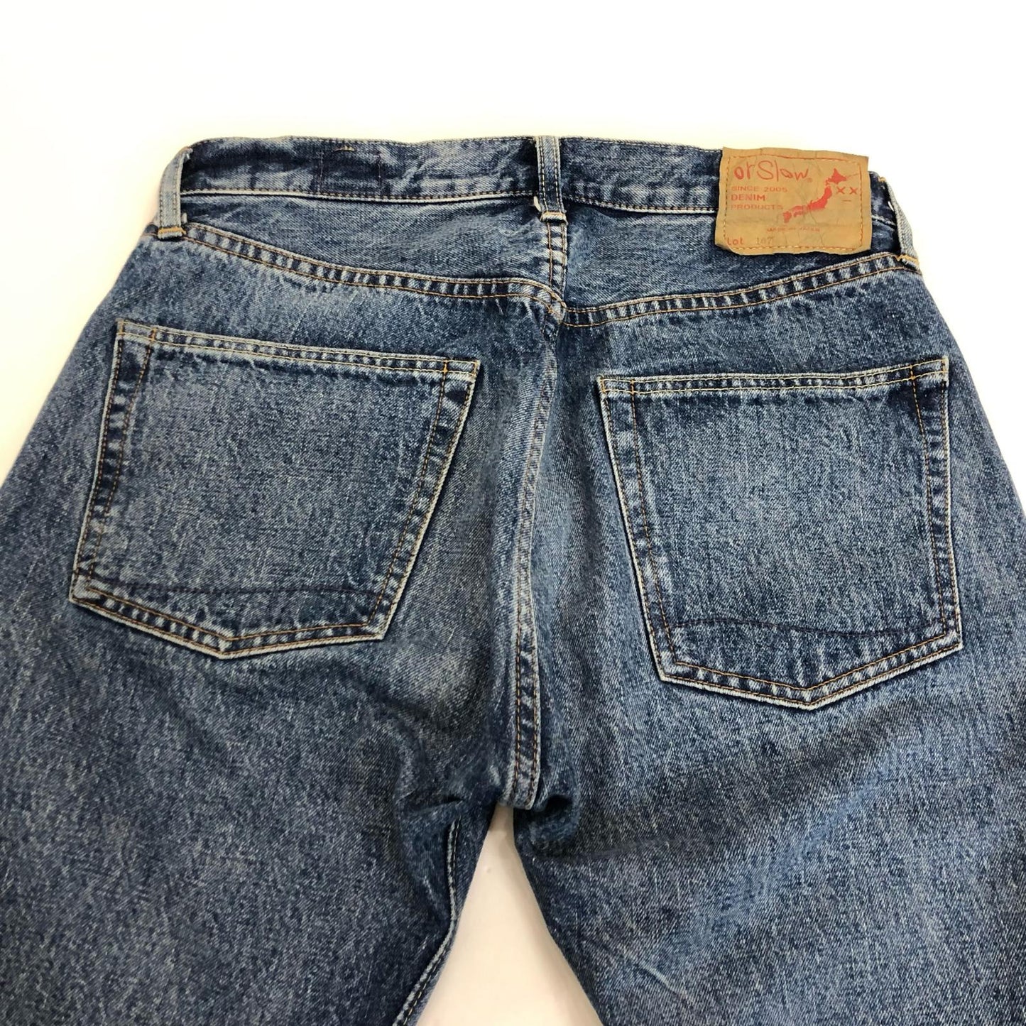 【中古】orSlow | オアスロウ 107 IVY FIT 2YEAR WASH デニムパンツ 01-0107-84 ブルー サイズ:S