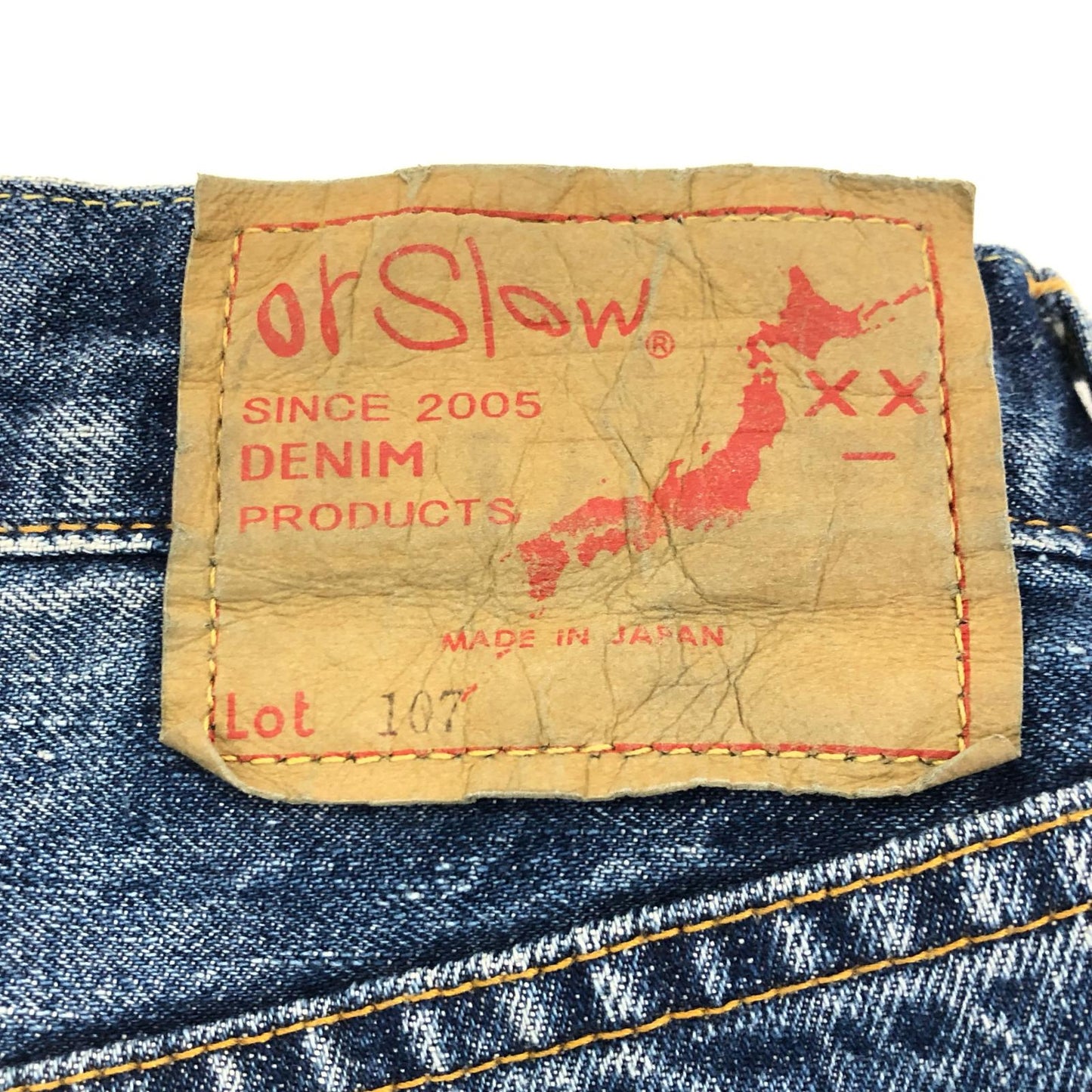 【中古】orSlow | オアスロウ 107 IVY FIT 2YEAR WASH デニムパンツ 01-0107-84 ブルー サイズ:S