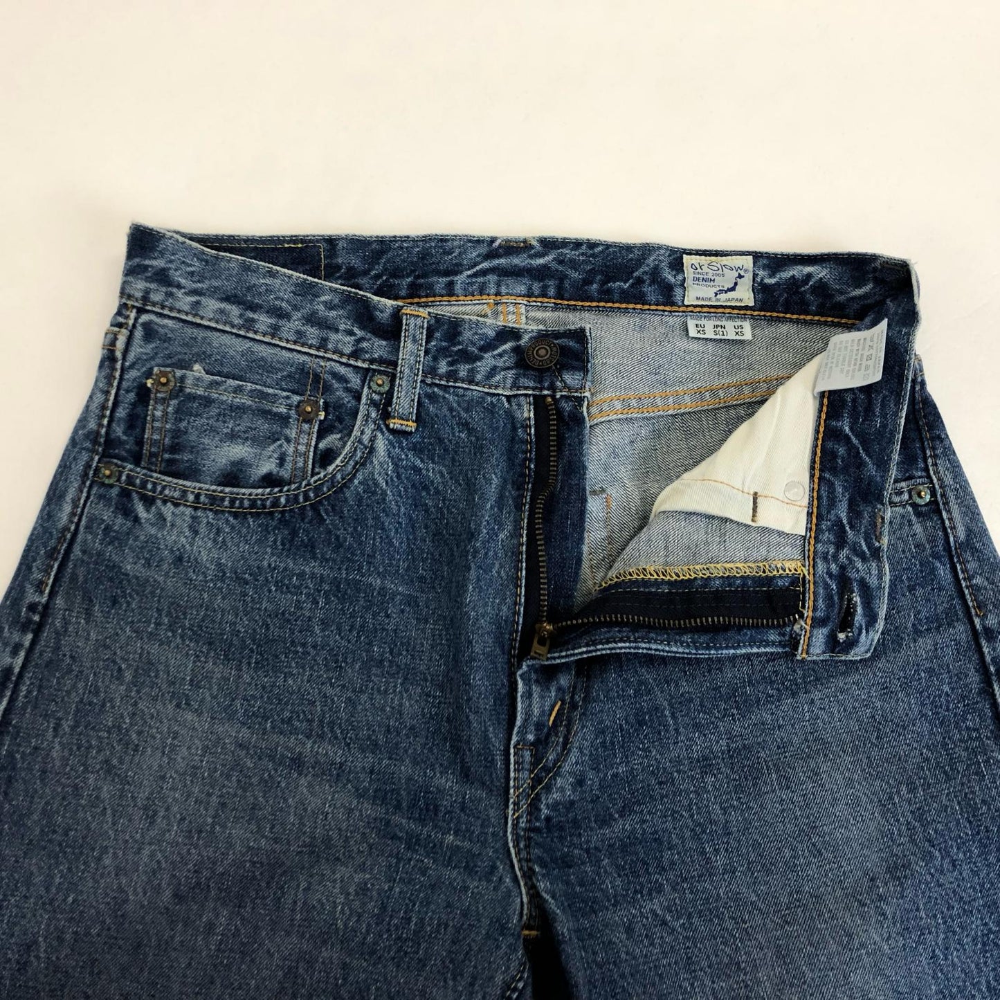 【中古】orSlow | オアスロウ 107 IVY FIT 2YEAR WASH デニムパンツ 01-0107-84 ブルー サイズ:S
