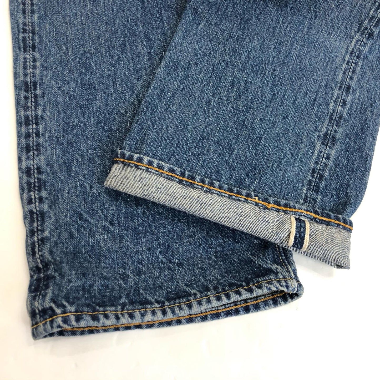 【中古】orSlow | オアスロウ 105 STANDARD SELVEDGE DENIM 2YEAR WASH デニムパンツ 01-1050-84 ブルー サイズ:S