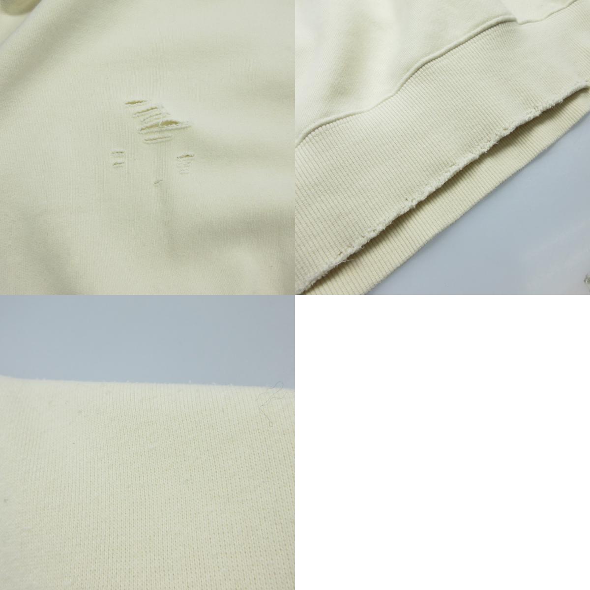 【中古】HUF | ハフ POP FLY DAMAGE CREW スウェット FL80076SP24 ダメージ加工 アイボリー サイズ:L
