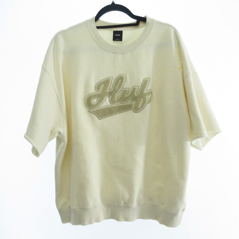 【中古】HUF | ハフ POP FLY DAMAGE CREW スウェット FL80076SP24 ダメージ加工 アイボリー サイズ:L
