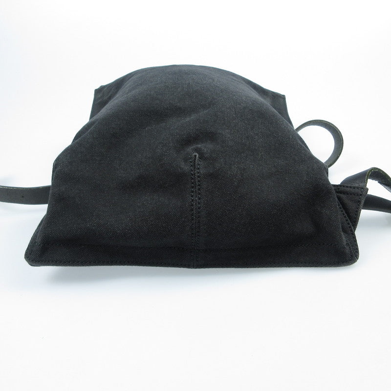 【中古】DIRK BIKKEMBERGS | ダークビッケンバーグ DBロゴジップ レザー×キャンバス リュック・デイパック ブラック