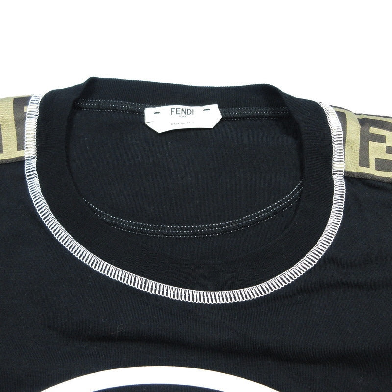 【中古】FENDI | フェンディ FFモチーフスタンプロゴ 半袖Tシャツ FAF073 A6J6 国内正規品 ブラック サイズ:36