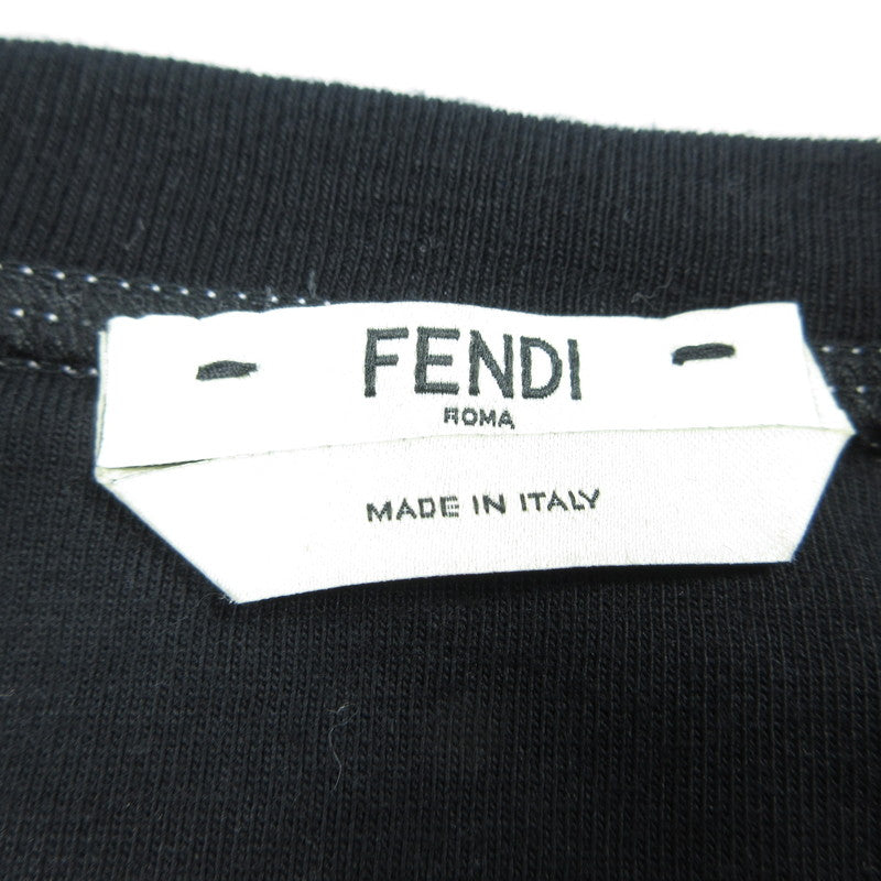 【中古】FENDI | フェンディ FFモチーフスタンプロゴ 半袖Tシャツ FAF073 A6J6 国内正規品 ブラック サイズ:36