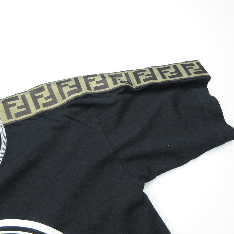 【中古】FENDI | フェンディ FFモチーフスタンプロゴ 半袖Tシャツ FAF073 A6J6 国内正規品 ブラック サイズ:36