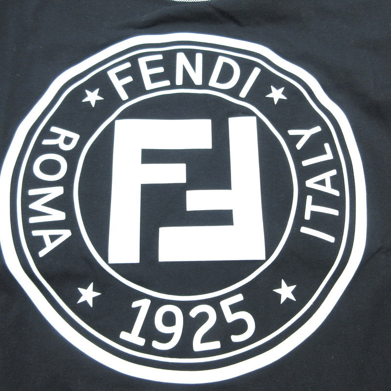 【中古】FENDI | フェンディ FFモチーフスタンプロゴ 半袖Tシャツ FAF073 A6J6 国内正規品 ブラック サイズ:36
