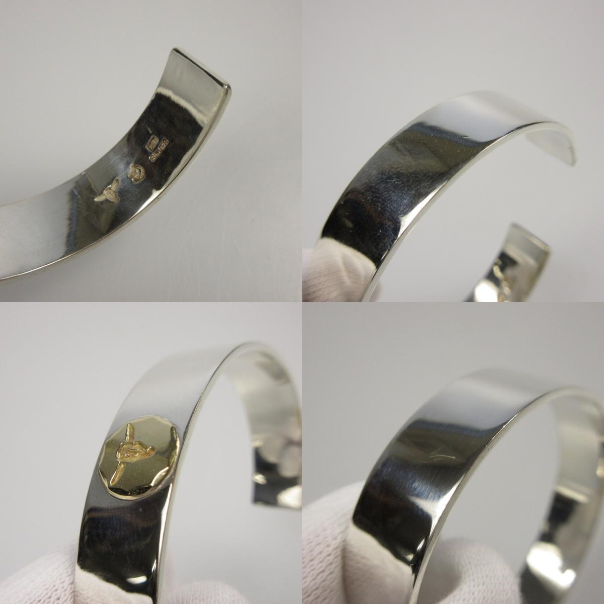 【中古】TADY&KING | タディアンドキング 平打ちバングルGPロングホーン ブレスレット メタル部分K18
