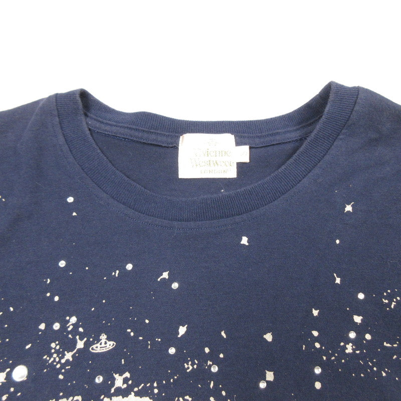 【中古】Vivienne Westwood | ヴィヴィアンウエストウッド MILKY WAY 半袖Tシャツ GOLD LABEL ネイビー サイズ:S