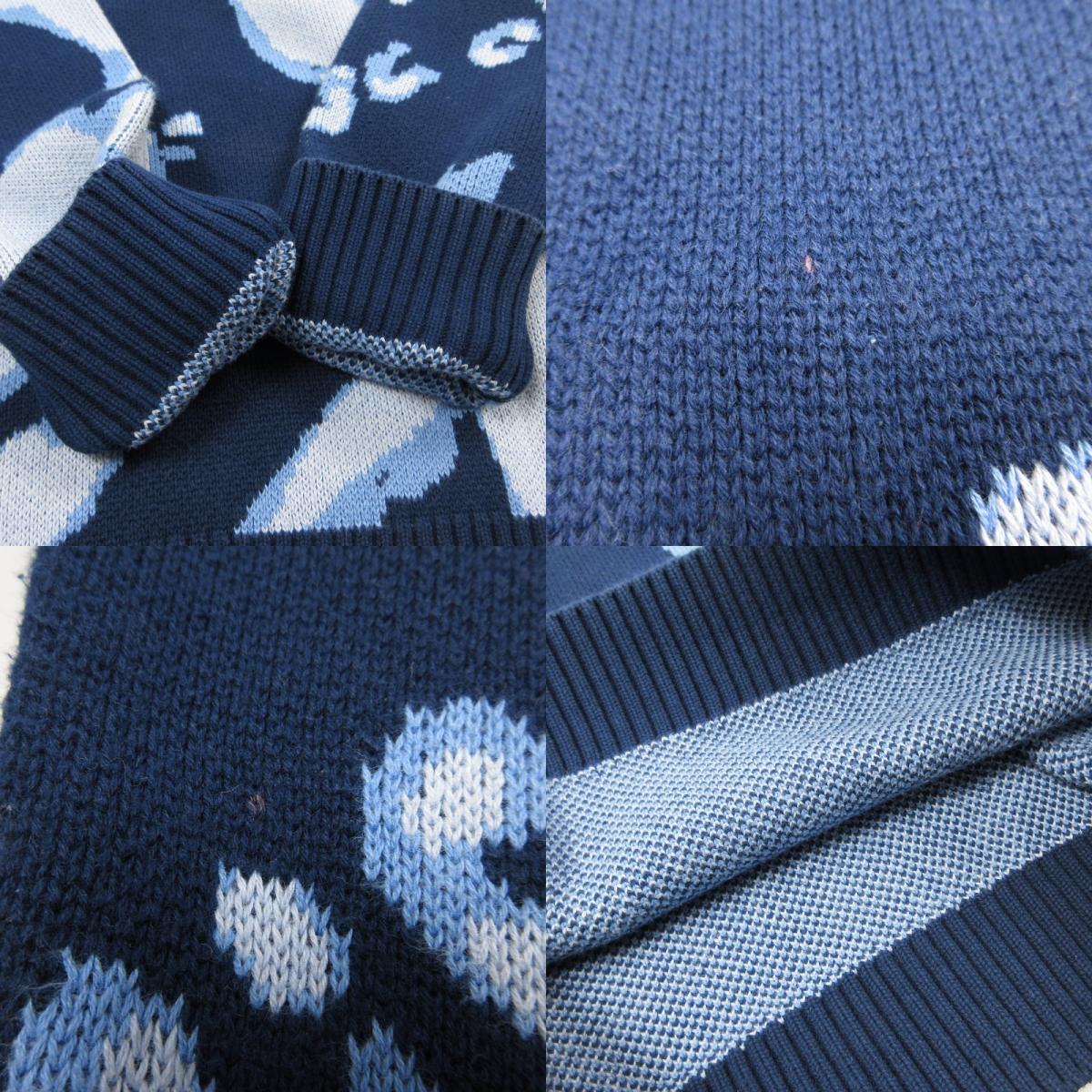 【中古】 FUC OFF KNIT セーター 24E-O-FUC-AW01 ネイビー サイズ:L