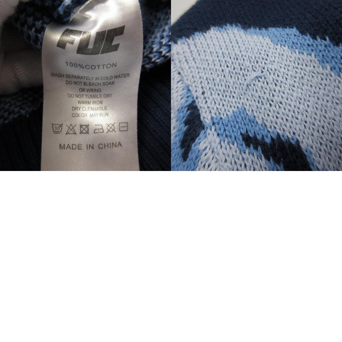 FUC OFF KNIT Sweater 24E-O-FUC-AW01 Navy Size: L