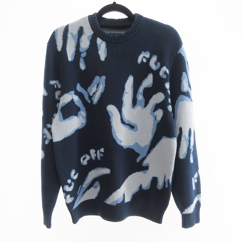 【中古】 FUC OFF KNIT セーター 24E-O-FUC-AW01 ネイビー サイズ:L
