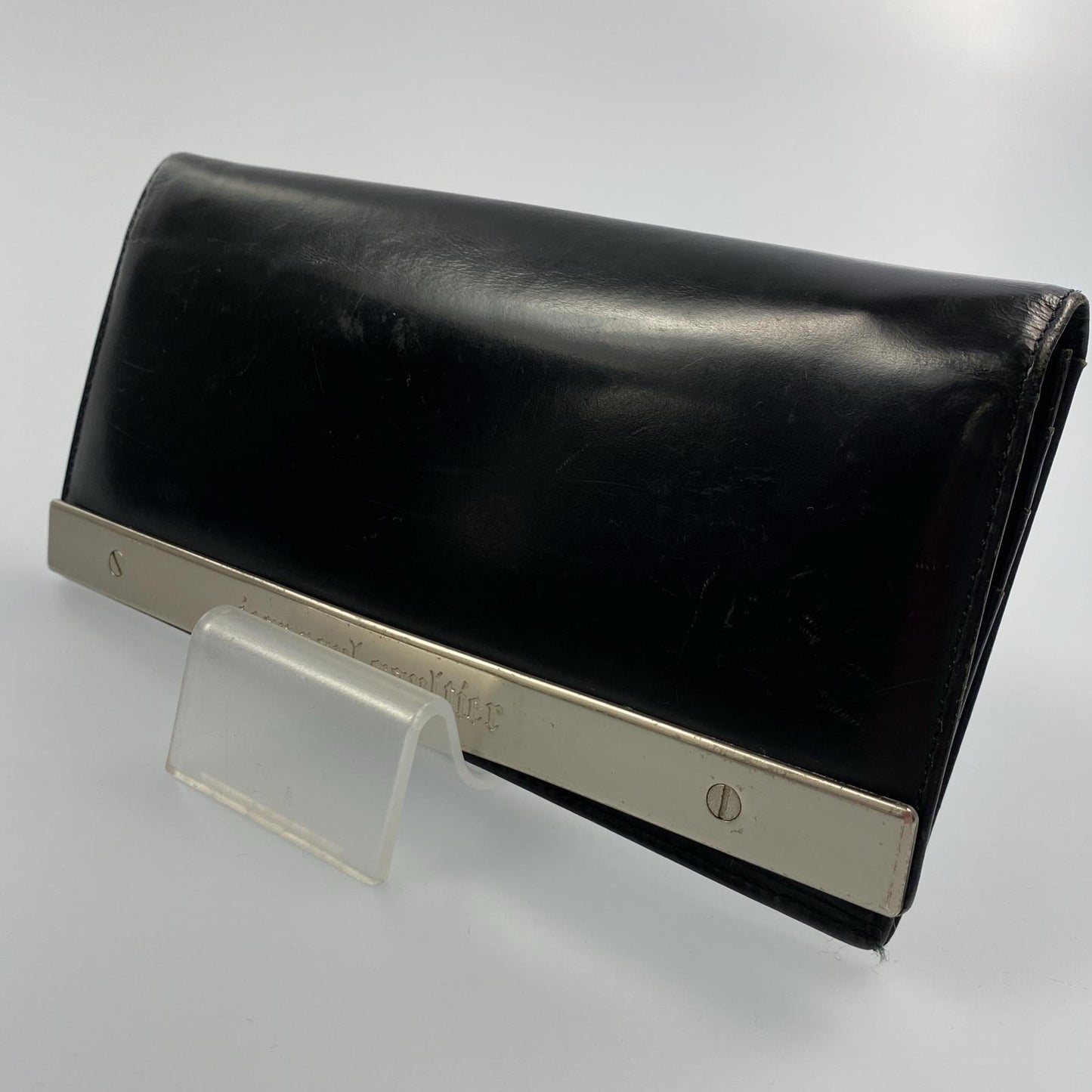 【中古】Jean Paul Gaultier | ジャンポール・ゴルチェ メタルプレート 長財布 年式:90s ブラック
