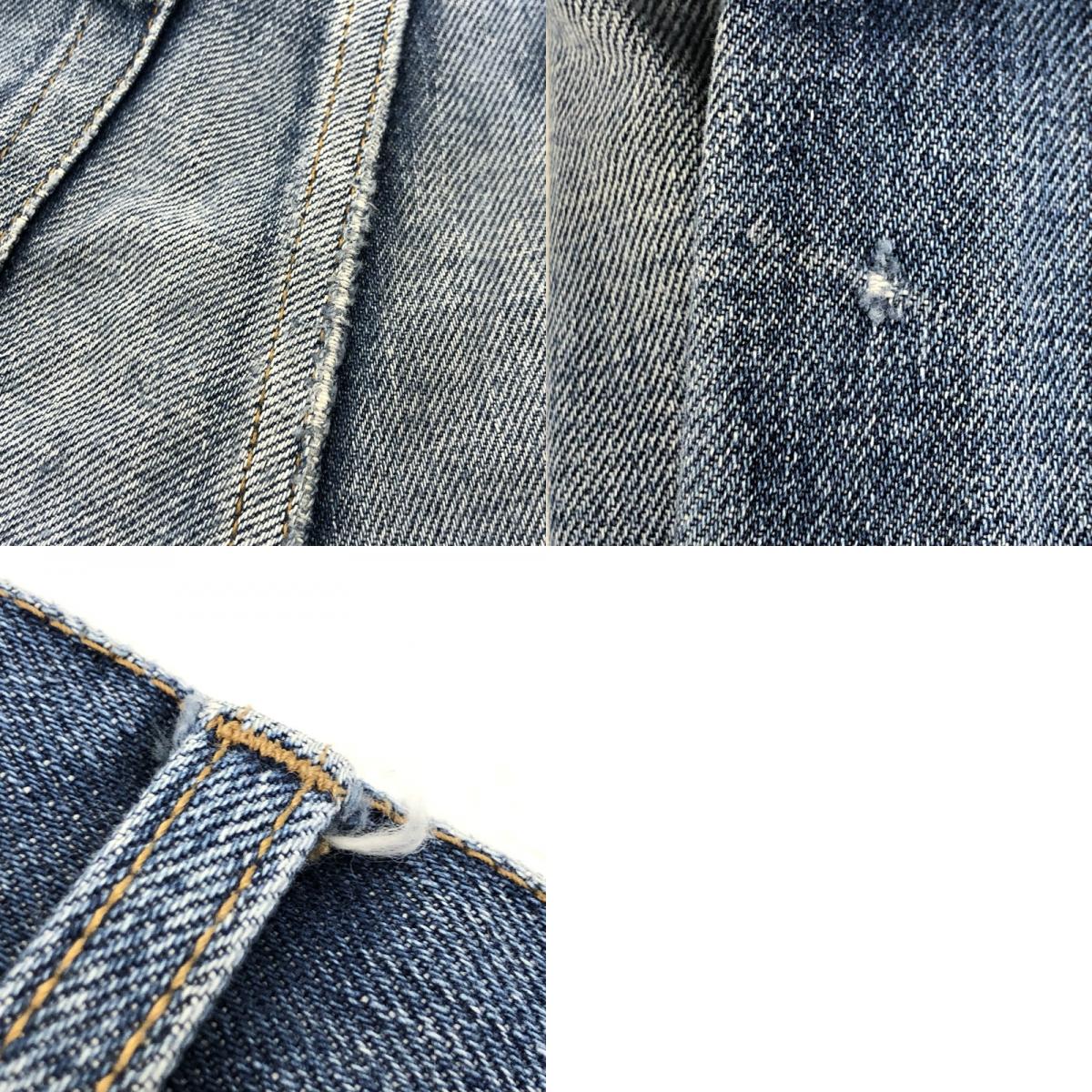 【中古】SAINT LAURENT | サンローラン D02 M/SK-LW デニムパンツ 527389 YA893 2018年モデル W:26 国内正規品 リペア加工 ネイビー