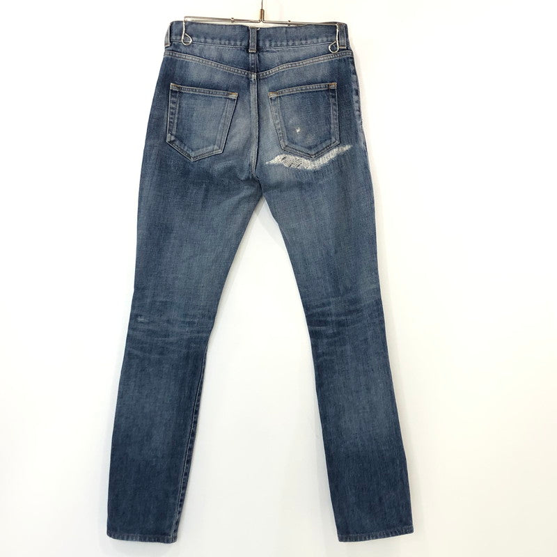 【中古】SAINT LAURENT | サンローラン D02 M/SK-LW デニムパンツ 527389 YA893 2018年モデル W:26 国内正規品 リペア加工 ネイビー