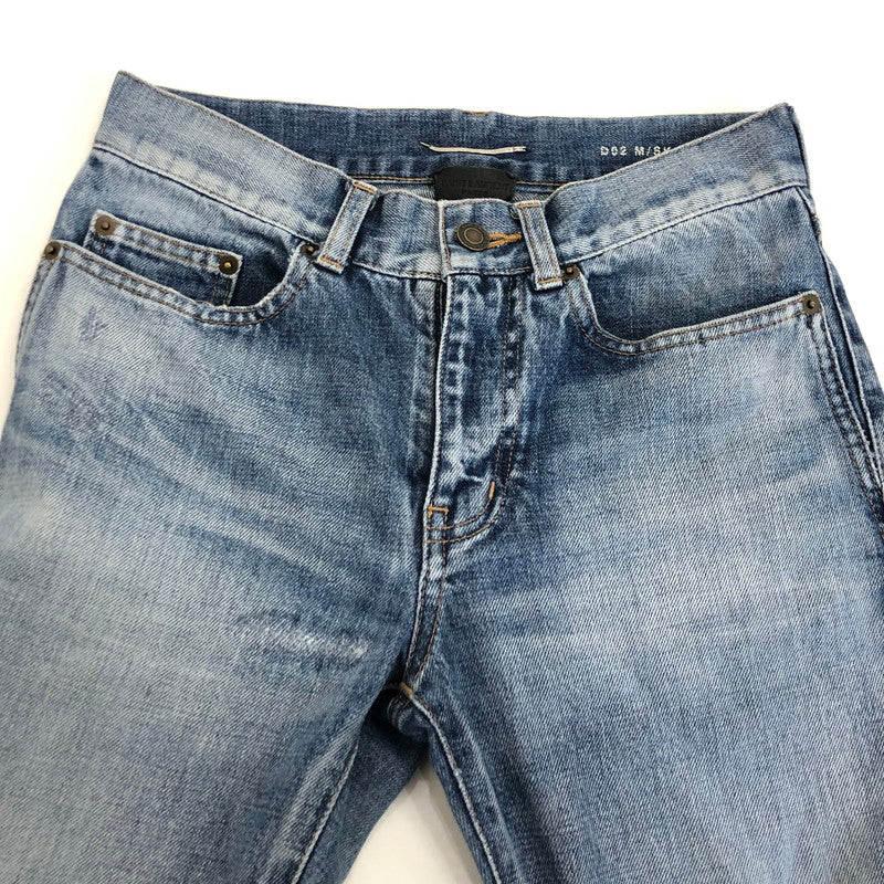 【中古】SAINT LAURENT | サンローラン D02 M/SK-LW デニムパンツ 527389 YA893 2018年モデル W:26 国内正規品 リペア加工 ネイビー