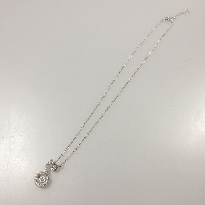 【中古】 ダンシングストーンイニシャル ネックレス シルバー