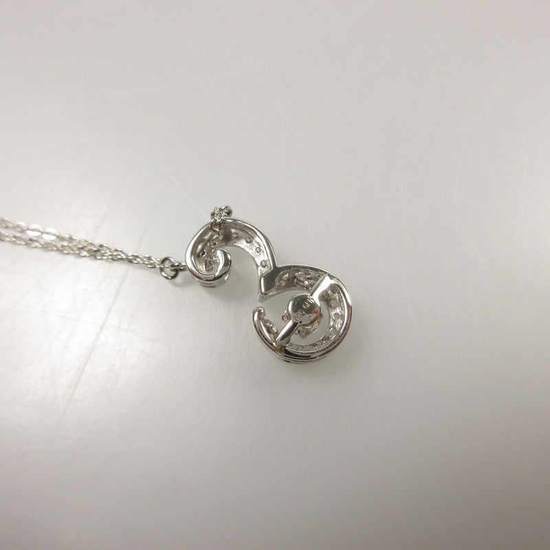 【中古】 ダンシングストーンイニシャル ネックレス シルバー