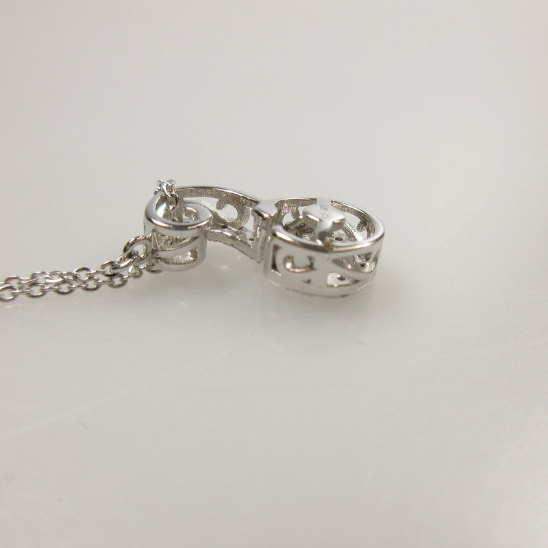 【中古】 ダンシングストーンイニシャル ネックレス シルバー