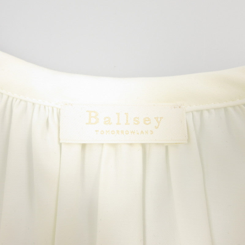 【中古】BALLSEY | ボールジー ハイカウントサテン ボリュームスリーブブラウス ブラウス 11-01-14-01101 ホワイト サイズ:36