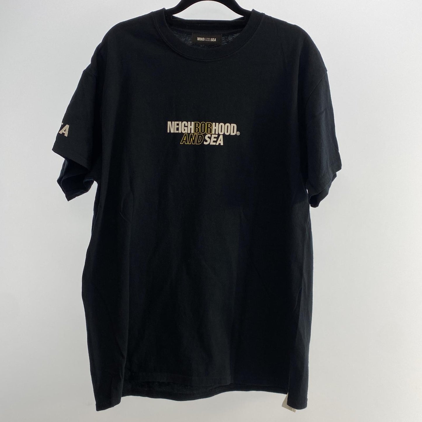 【中古】WIND AND SEA | ウィンダンシーウインダンシー 半袖Tシャツ 201ELWSN-STM01S ×NEIGHBORHOOD ブラック サイズ:L